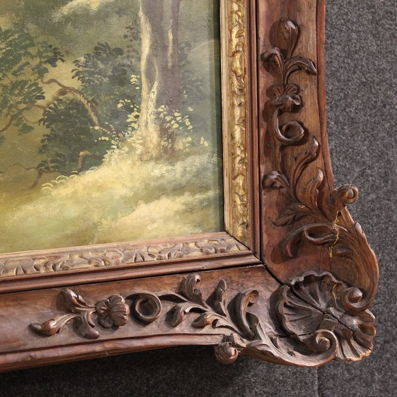 Grand tableau italien de paysage du 20ème siècle-photo-2