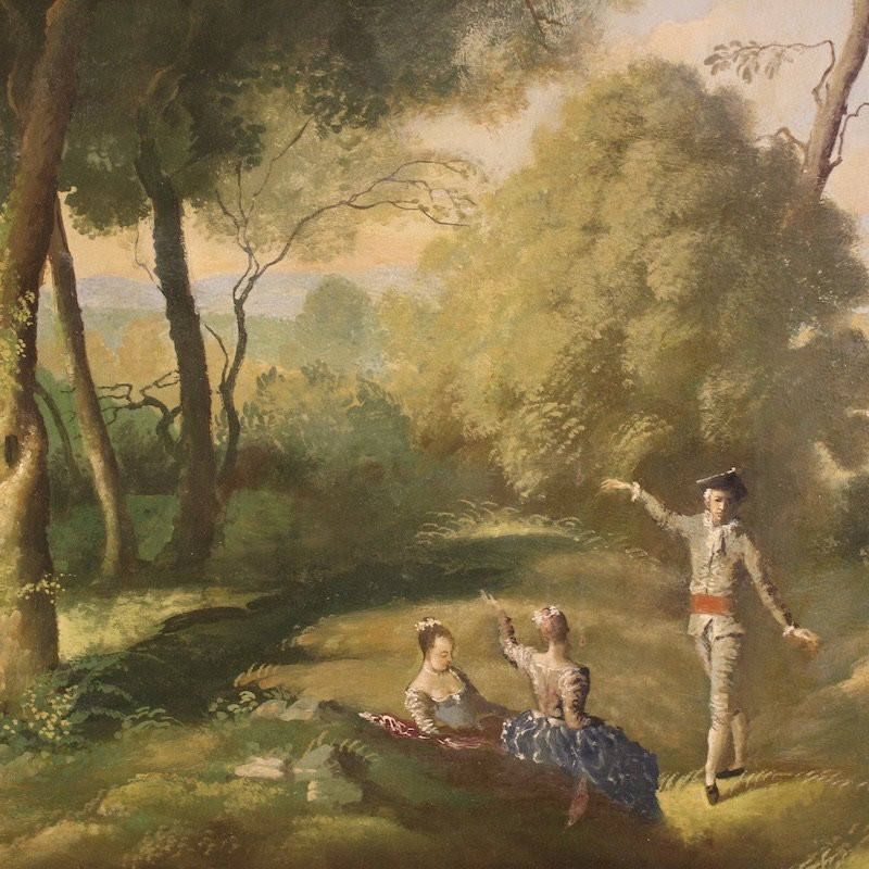 Grand tableau italien de paysage du 20ème siècle-photo-7