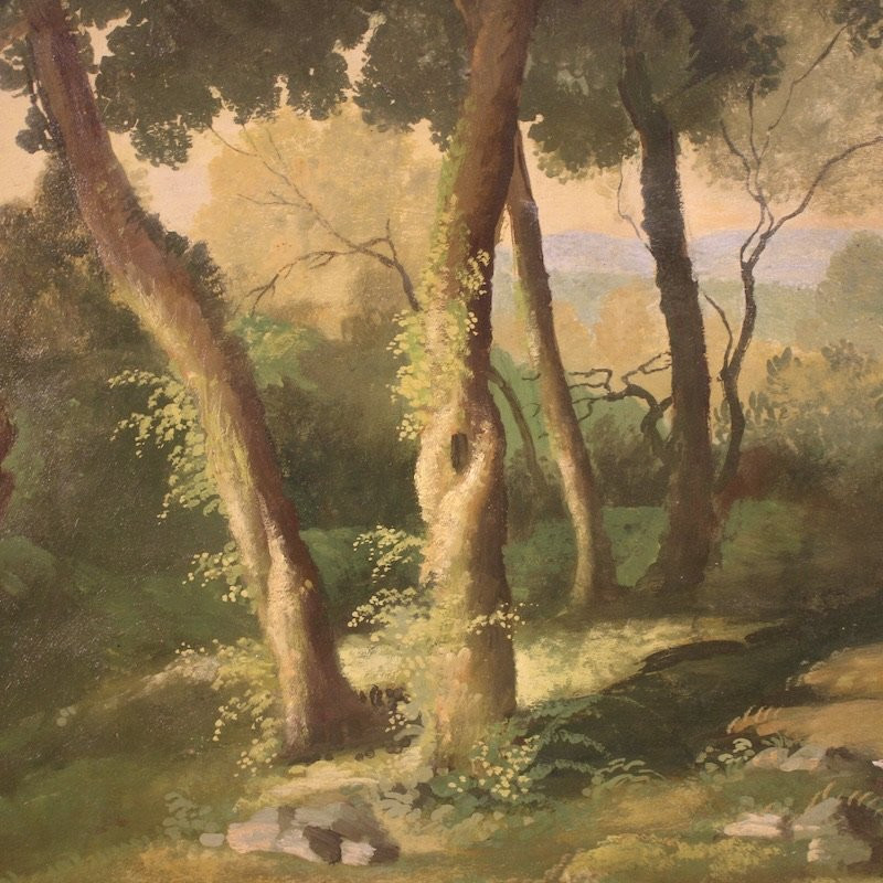 Grand tableau italien de paysage du 20ème siècle-photo-8