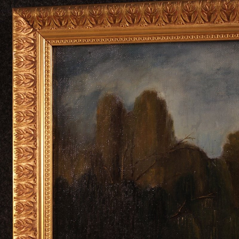 French Genre Scene Painting Of A Park With Children Playing-photo-4