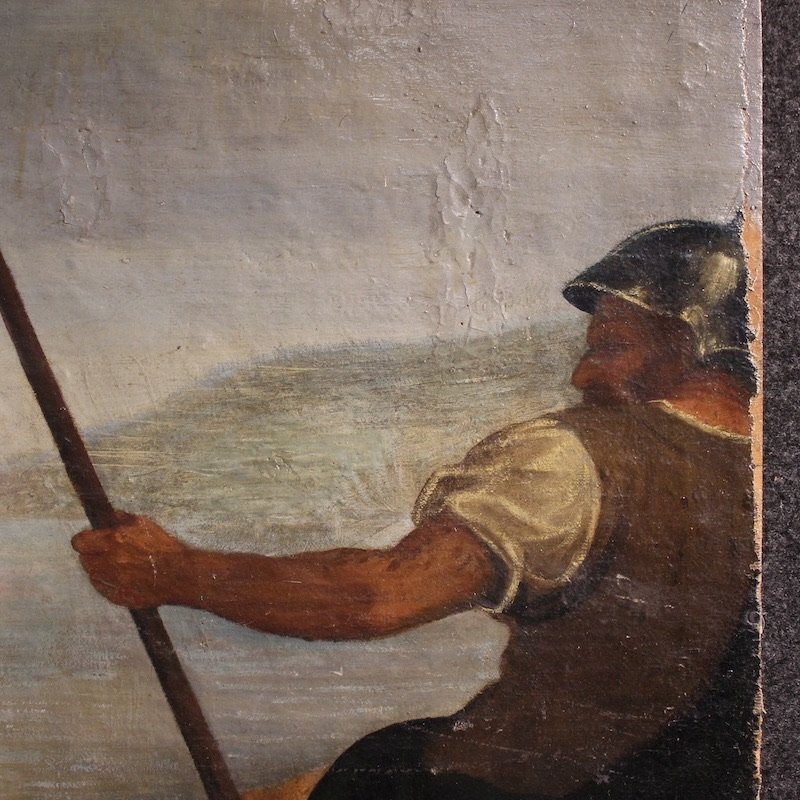 Antique Italian Painting Moses Saved From The Waters From The 18th Century-photo-7