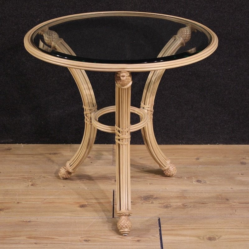 Table d'appoint italienne en fer avec dessus en verre-photo-2