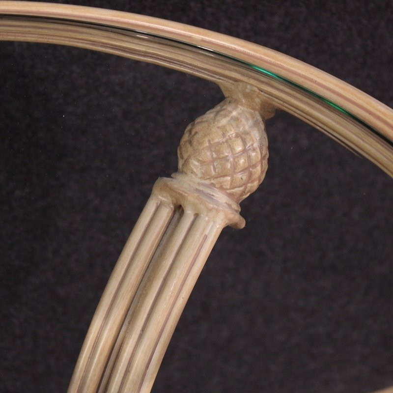 Table d'appoint italienne en fer avec dessus en verre-photo-5