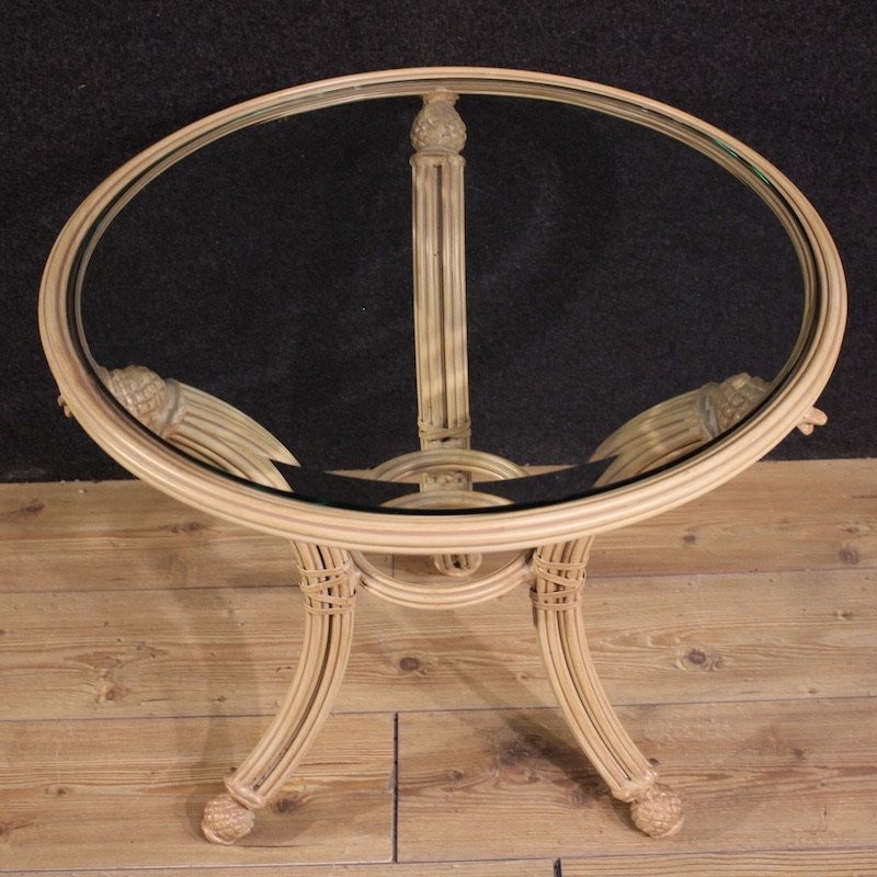 Table d'appoint italienne en fer avec dessus en verre-photo-8