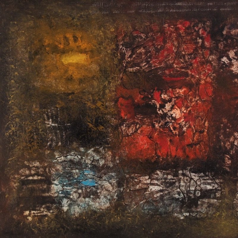 American Abstract Painting Signed J. Wolff-photo-2