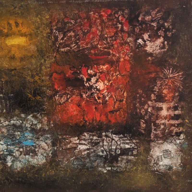 American Abstract Painting Signed J. Wolff-photo-4