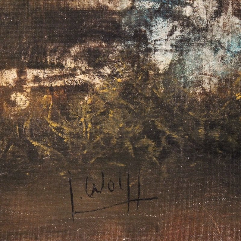 American Abstract Painting Signed J. Wolff-photo-1