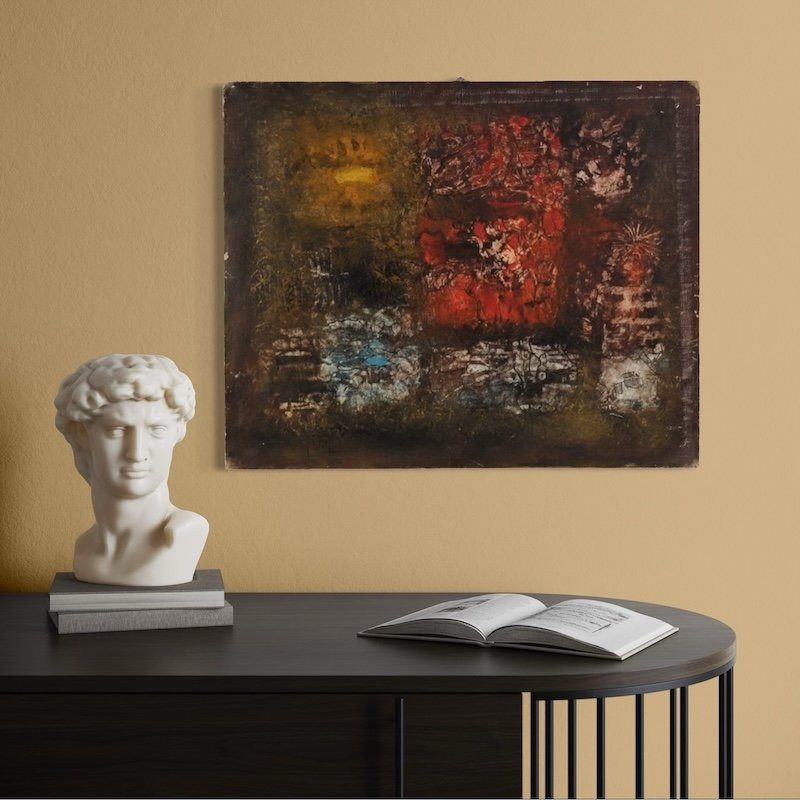 American Abstract Painting Signed J. Wolff-photo-2