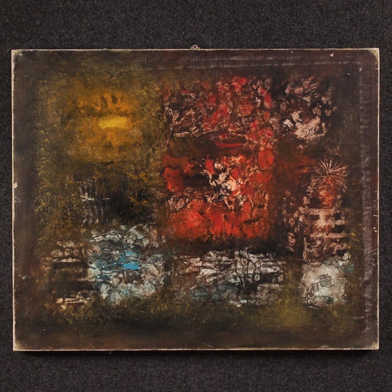 American Abstract Painting Signed J. Wolff
