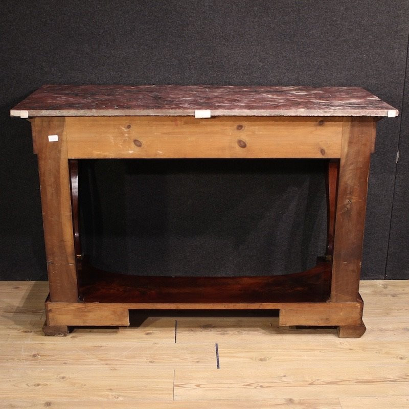 19th Century Italian Empire Style Console Table With Marble Top-photo-1