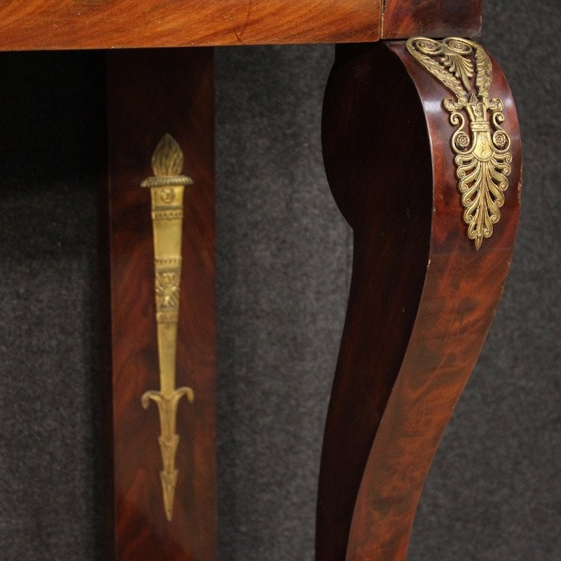 19th Century Italian Empire Style Console Table With Marble Top-photo-7