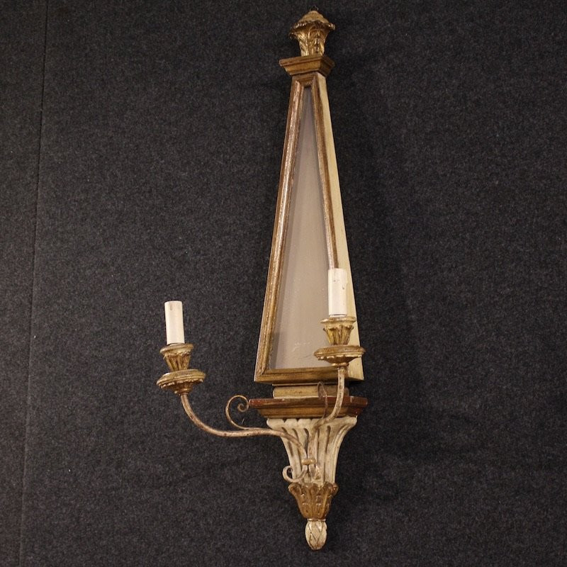 Paire d'appliques italiennes de style Louis XVI du 20ème siècle-photo-3