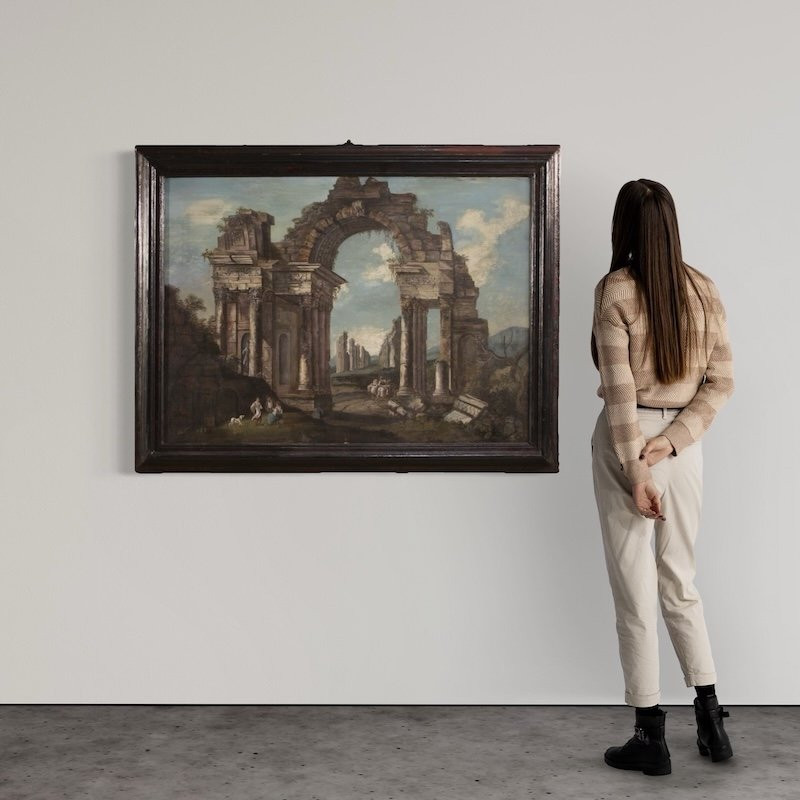 20th Century Italian Architectural Capriccio Painting-photo-2