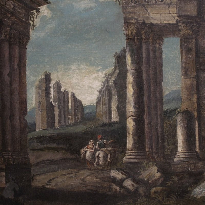 20th Century Italian Architectural Capriccio Painting-photo-1