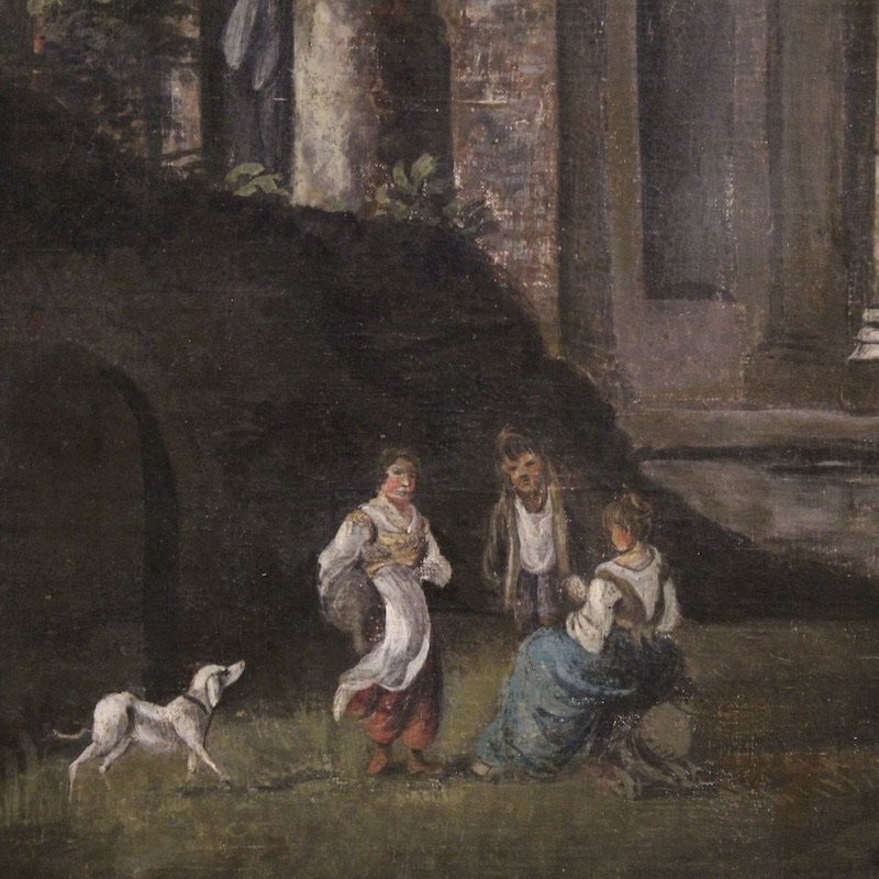 20th Century Italian Architectural Capriccio Painting-photo-2