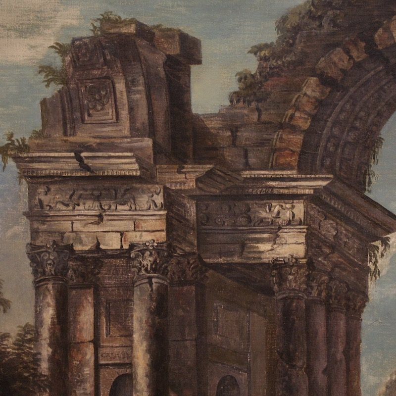 20th Century Italian Architectural Capriccio Painting-photo-4