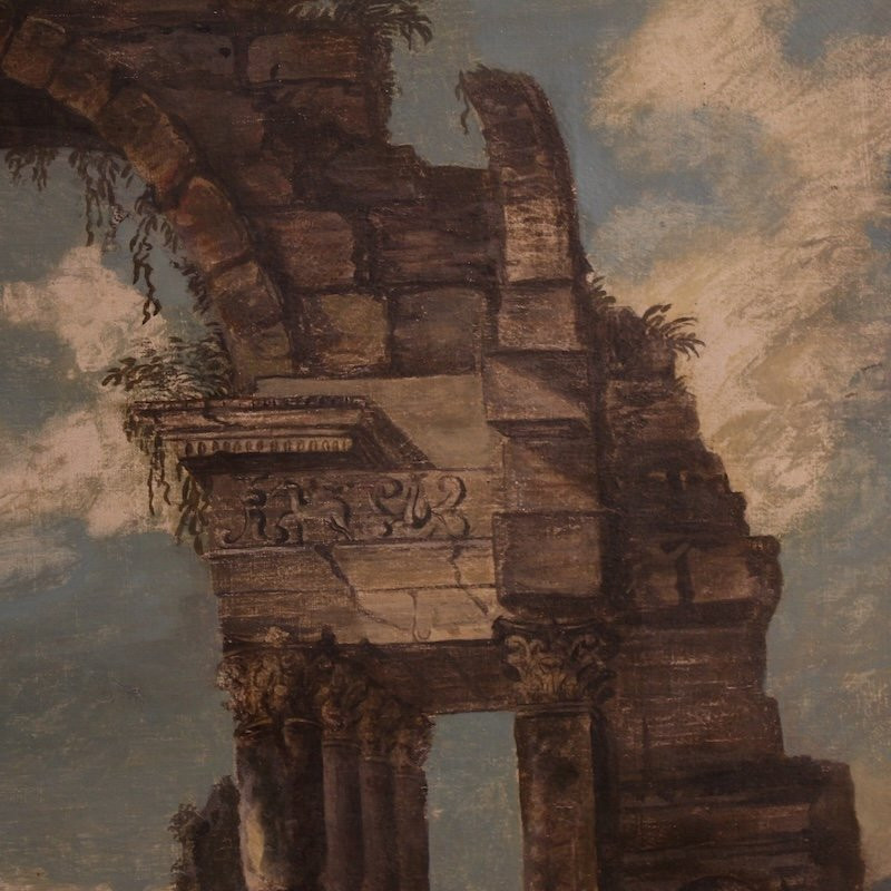 20th Century Italian Architectural Capriccio Painting-photo-6