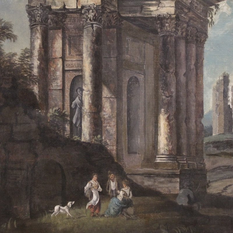 20th Century Italian Architectural Capriccio Painting-photo-7
