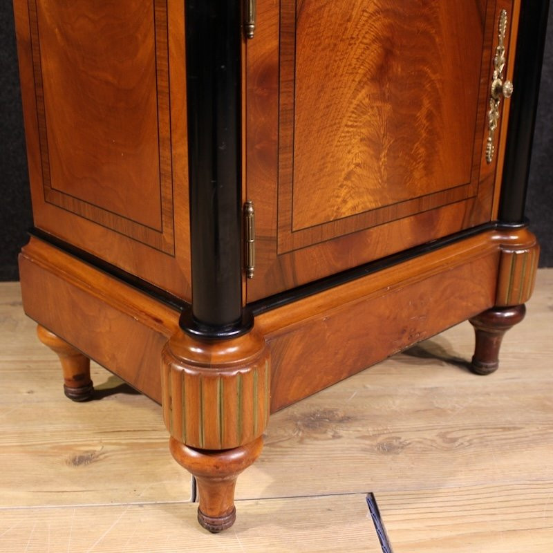 Paire de tables de chevet italiennes avec dessus en marbre du 20ème siècle-photo-5