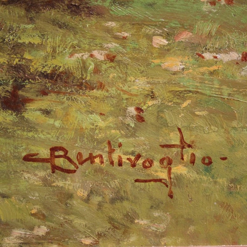 Italian Painting Mountain View Of The Croda Rossa d'Ampezzo, Signed By Bentivoglio-photo-1