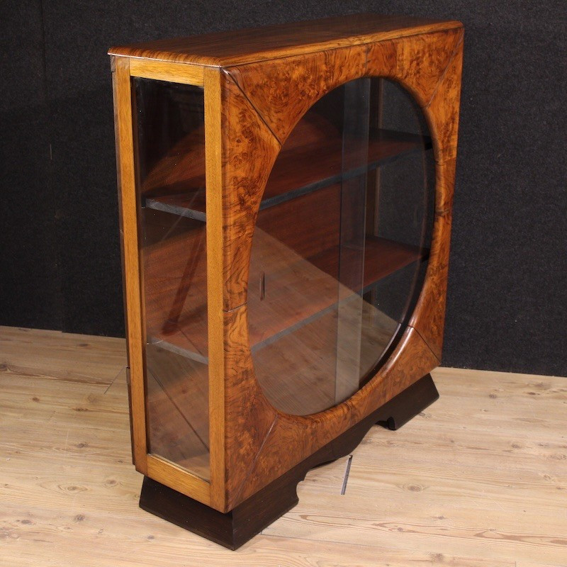 Vitrine italienne en noyer du 20ème siècle-photo-4