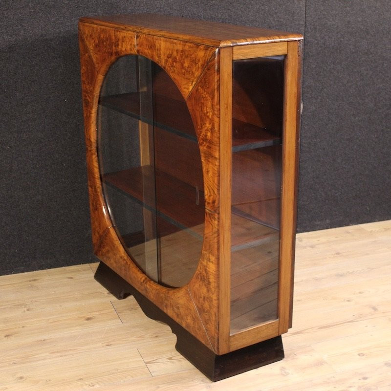 Vitrine italienne en noyer du 20ème siècle-photo-2