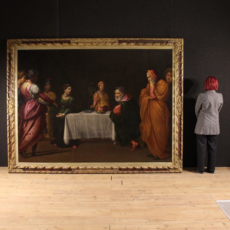Great 17th-century Italian Painting, Herod's Feast With Salome And The Head Of John The Baptist-photo-2