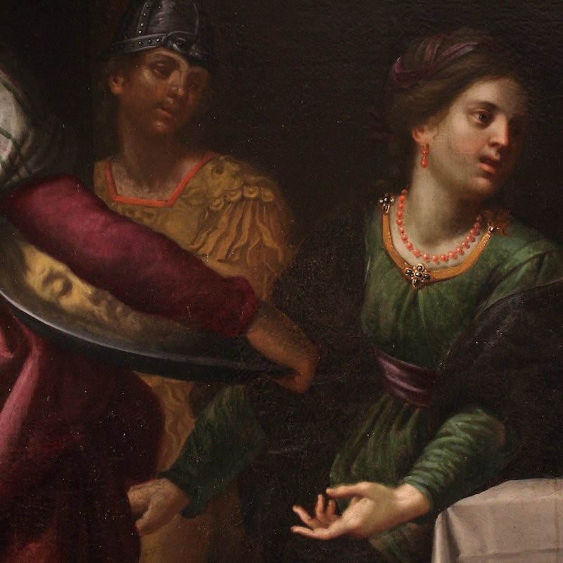 Great 17th-century Italian Painting, Herod's Feast With Salome And The Head Of John The Baptist-photo-7