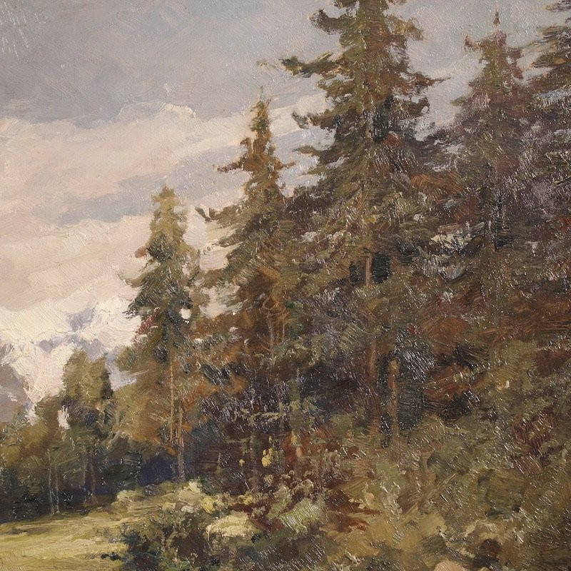 Italian Landscape Painting Signed Giuseppe Gheduzzi From The 20th Century-photo-5
