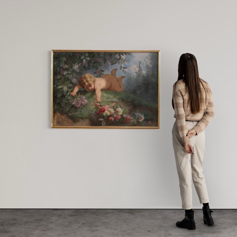 Peinture italienne Printemps du 19ème siècle-photo-2