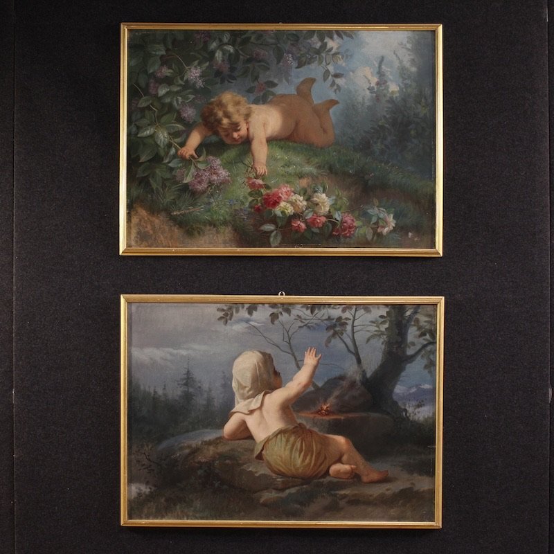 Peinture italienne Printemps du 19ème siècle-photo-3