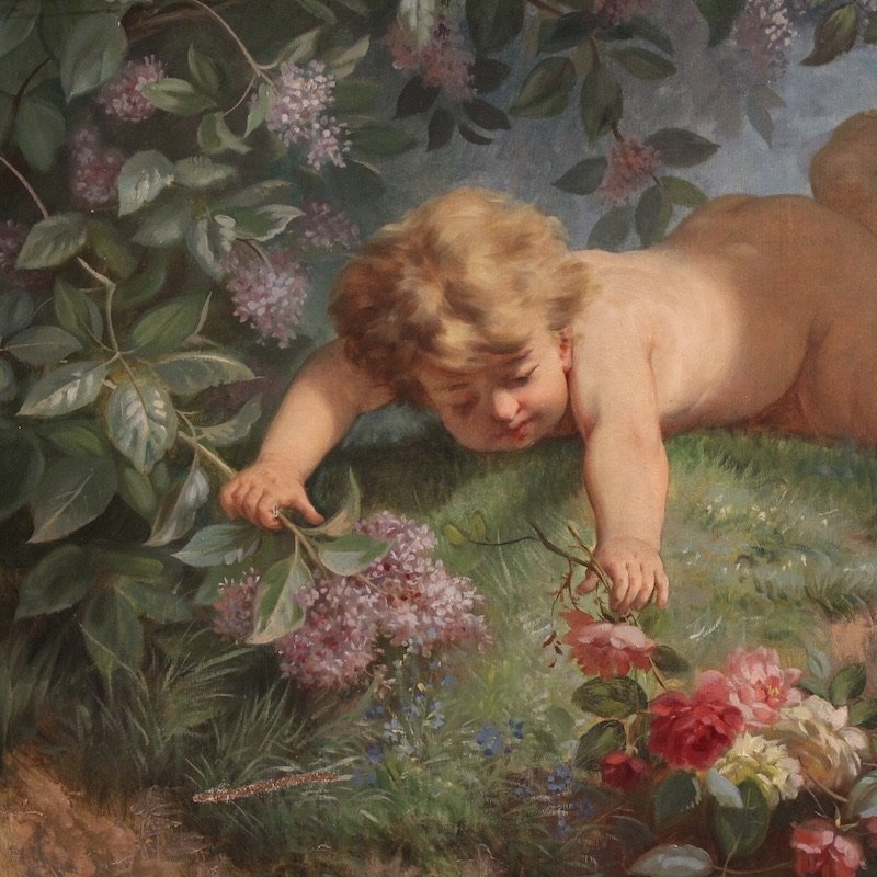 Peinture italienne Printemps du 19ème siècle-photo-2