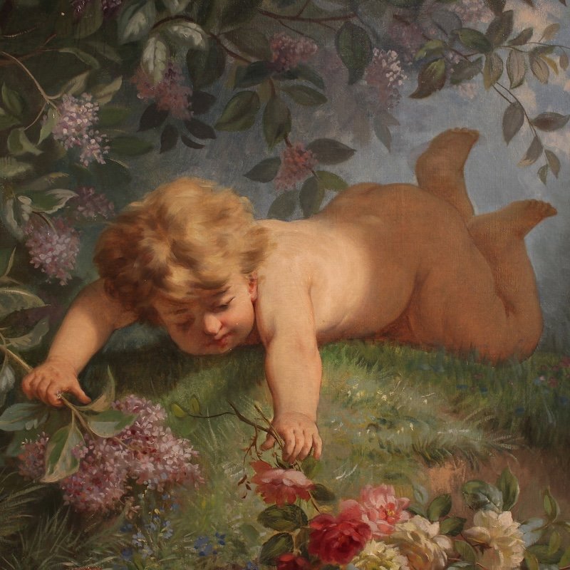 Peinture italienne Printemps du 19ème siècle-photo-3
