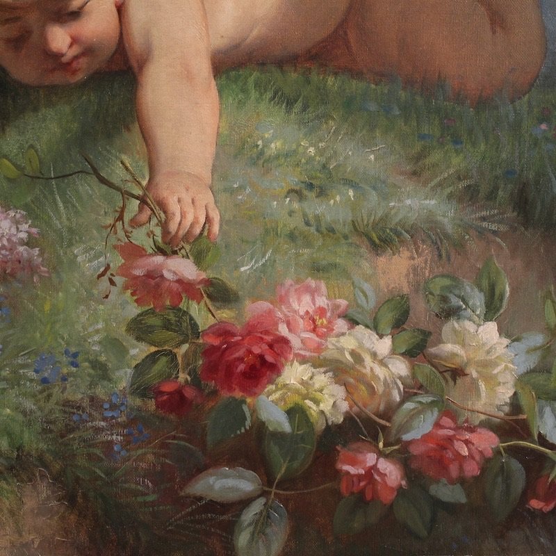 Peinture italienne Printemps du 19ème siècle-photo-7