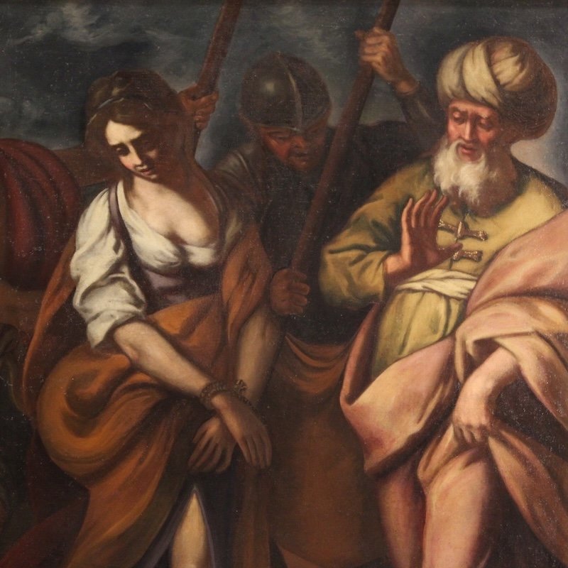 Great 17th-century Italian Painting, Christ And The Adulteress-photo-6