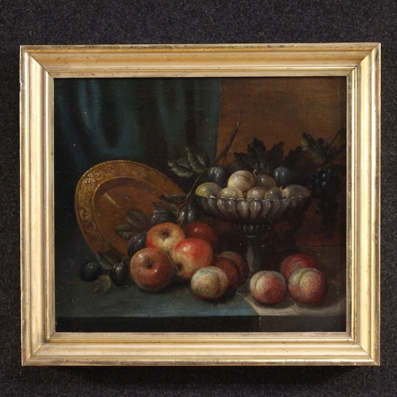 Ancien tableau italien nature morte du 18ème siècle