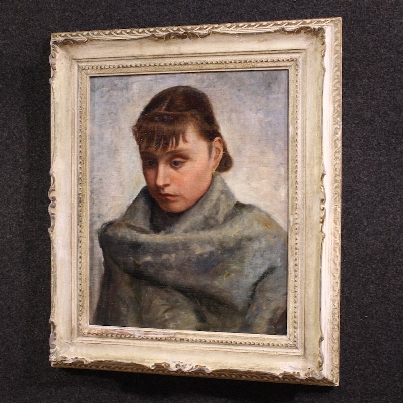 Italian Painting Portrait Of A Woman In Impressionist Style-photo-8