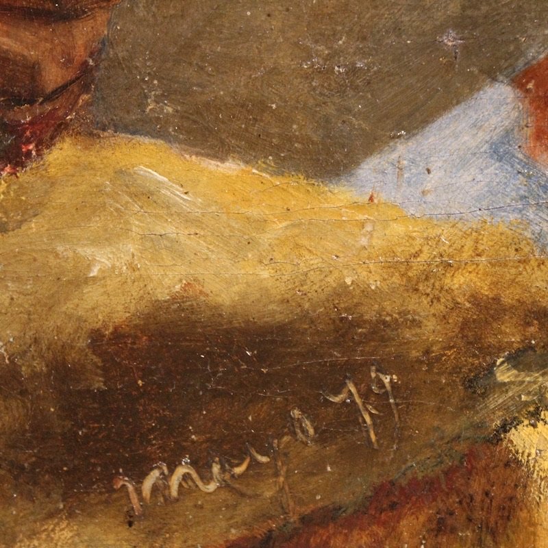 French Painting, Portrait Of A Woman With A Letter, Dated 1979-photo-1