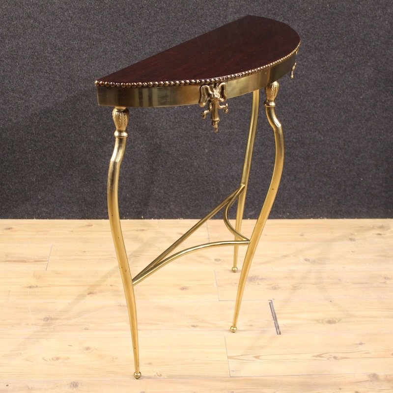 Console italienne en laiton doré du 20ème siècle-photo-3