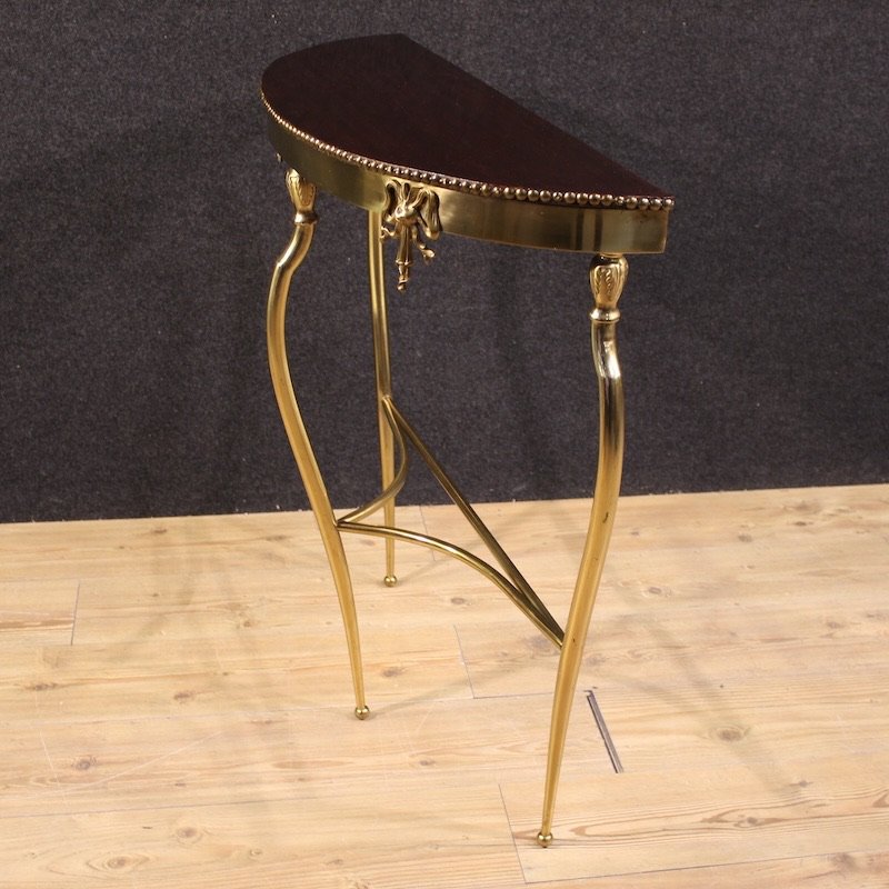 Console italienne en laiton doré du 20ème siècle-photo-2