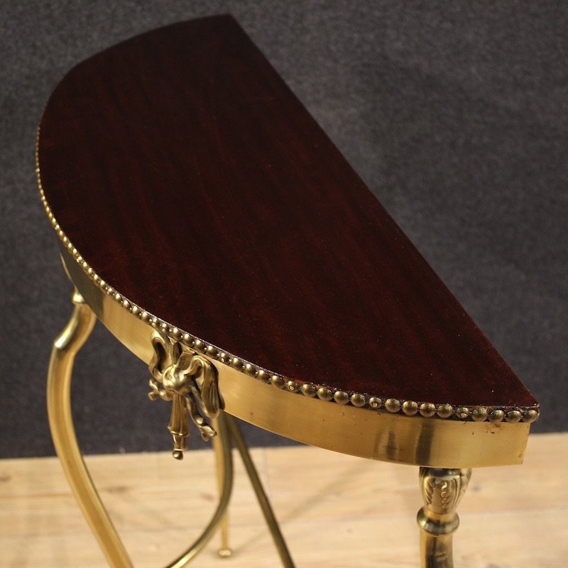 Console italienne en laiton doré du 20ème siècle-photo-3