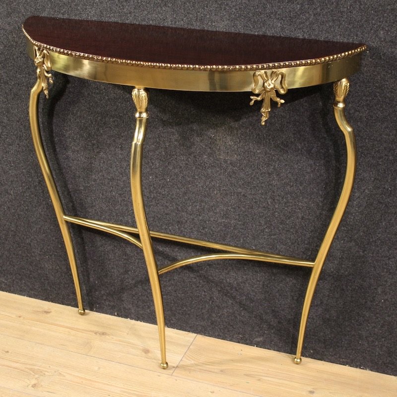 Console italienne en laiton doré du 20ème siècle-photo-5