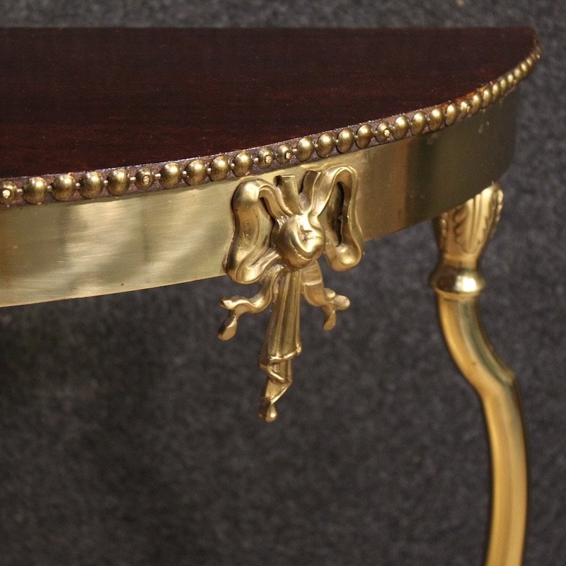 Console italienne en laiton doré du 20ème siècle-photo-6