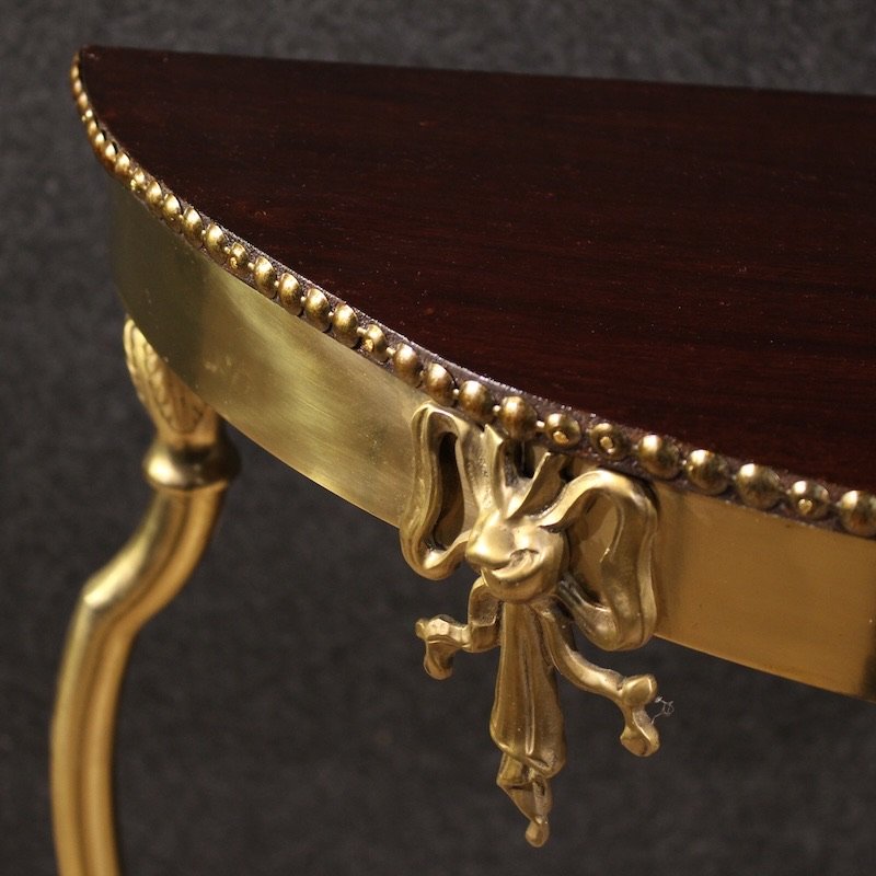 Console italienne en laiton doré du 20ème siècle-photo-8