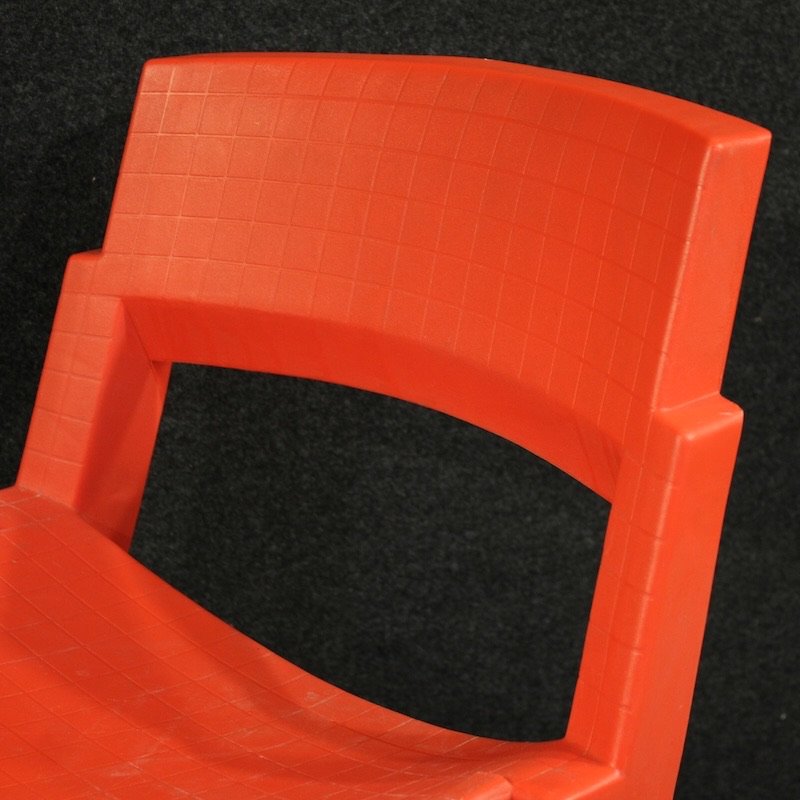 Pair Of Red City Chairs By Lucci & Orlandini For Lamm-photo-2