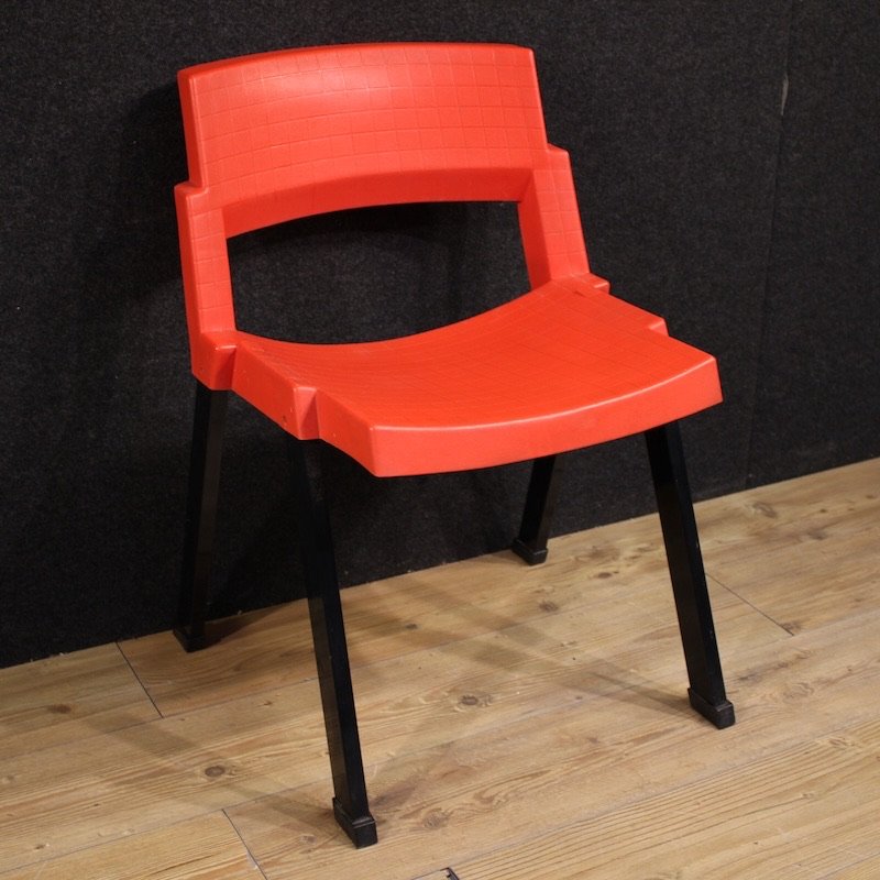 Pair Of Red City Chairs By Lucci & Orlandini For Lamm-photo-6