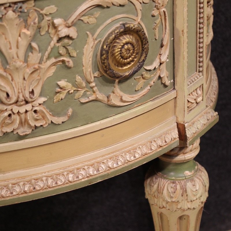 Paire de tables de chevet italiennes laquées de style Bonzanigo, Louis XVI-photo-5