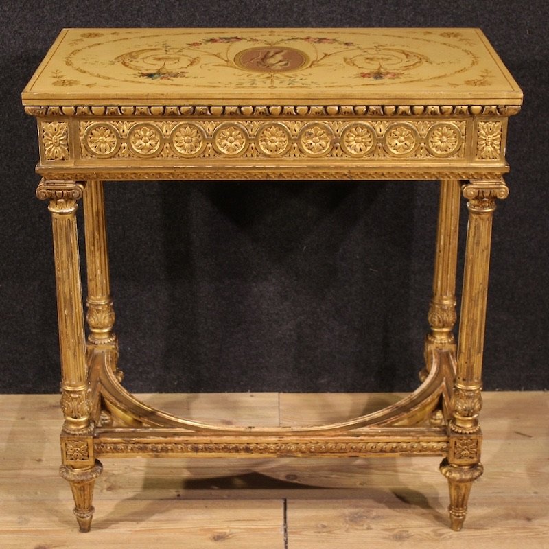 French Lacquered And Gilded Side Table By Sormani In The Louis XVI Style-photo-5