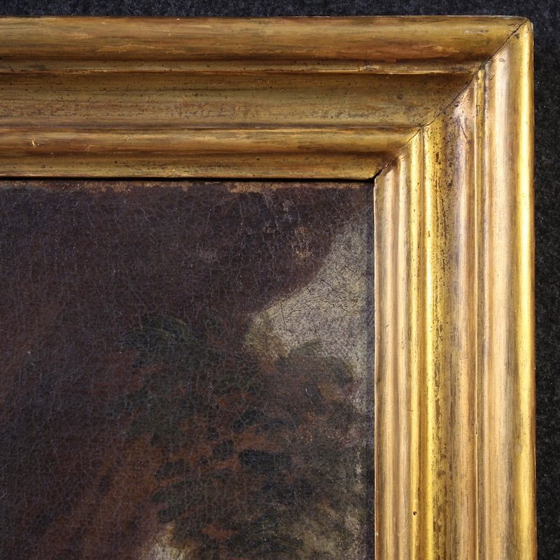 Tableau italien ancien du 17ème siècle, Vierge à l'Enfant-photo-8