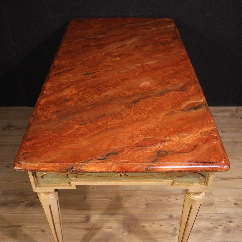 20th Century Louis XVI Style Lacquered And Painted Table-photo-2